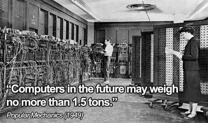 1949 prediction: future computers trimmed to 1.5 tons - before Moore RSVP’d