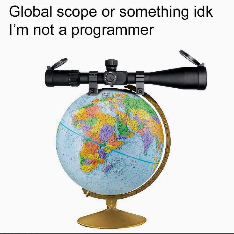 Global Scope Visualized as a Literal Globe With a Rifle Scope Attached