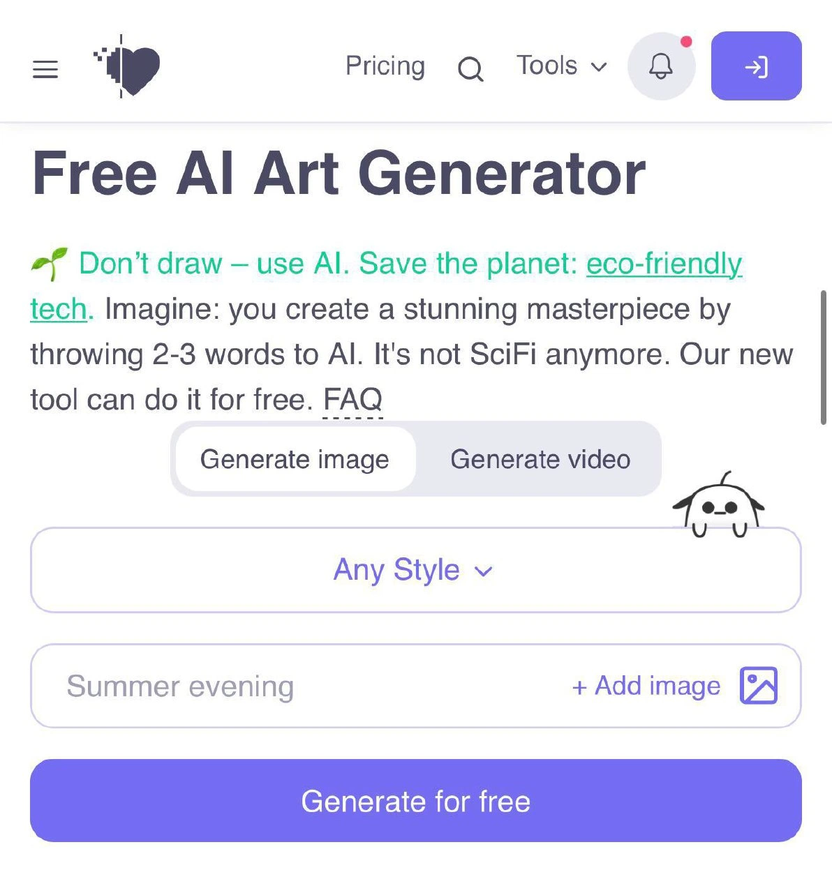 AI Art Generator Website Telling Artists to Stop Drawing and Save the Planet