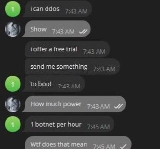 Script Kiddie Offers DDoS Free Trial at One Botnet Per Hour