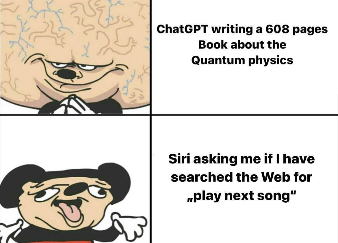 ChatGPT writes quantum physics tome while Siri mishears basic music command