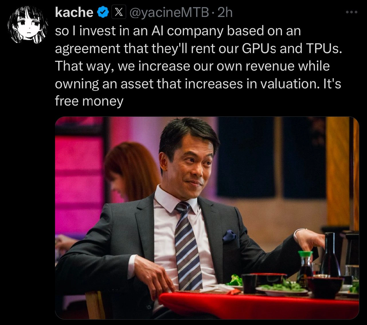 Investor pitch: rent out GPUs to an AI startup and call it free money