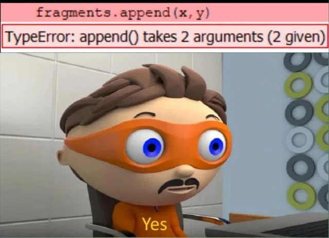 Append Says Two Arguments Given