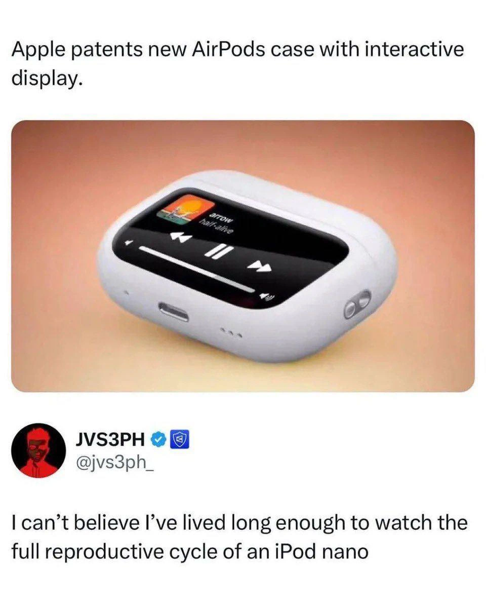 Apple AirPods Case with Screen is Just the iPod Nano Reproductive Cycle