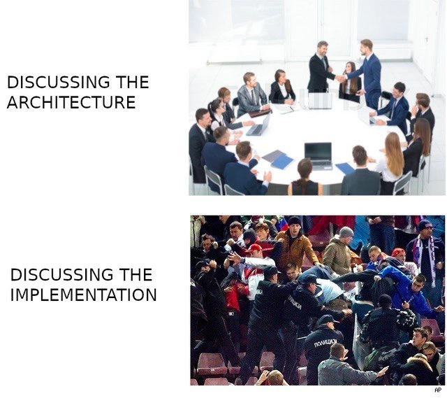From High-Level Architecture to Implementation Brawl