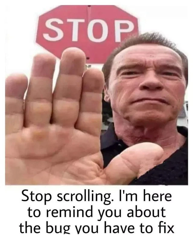 Stop scrolling: meme hand reminds devs of the lingering bug still unfixed