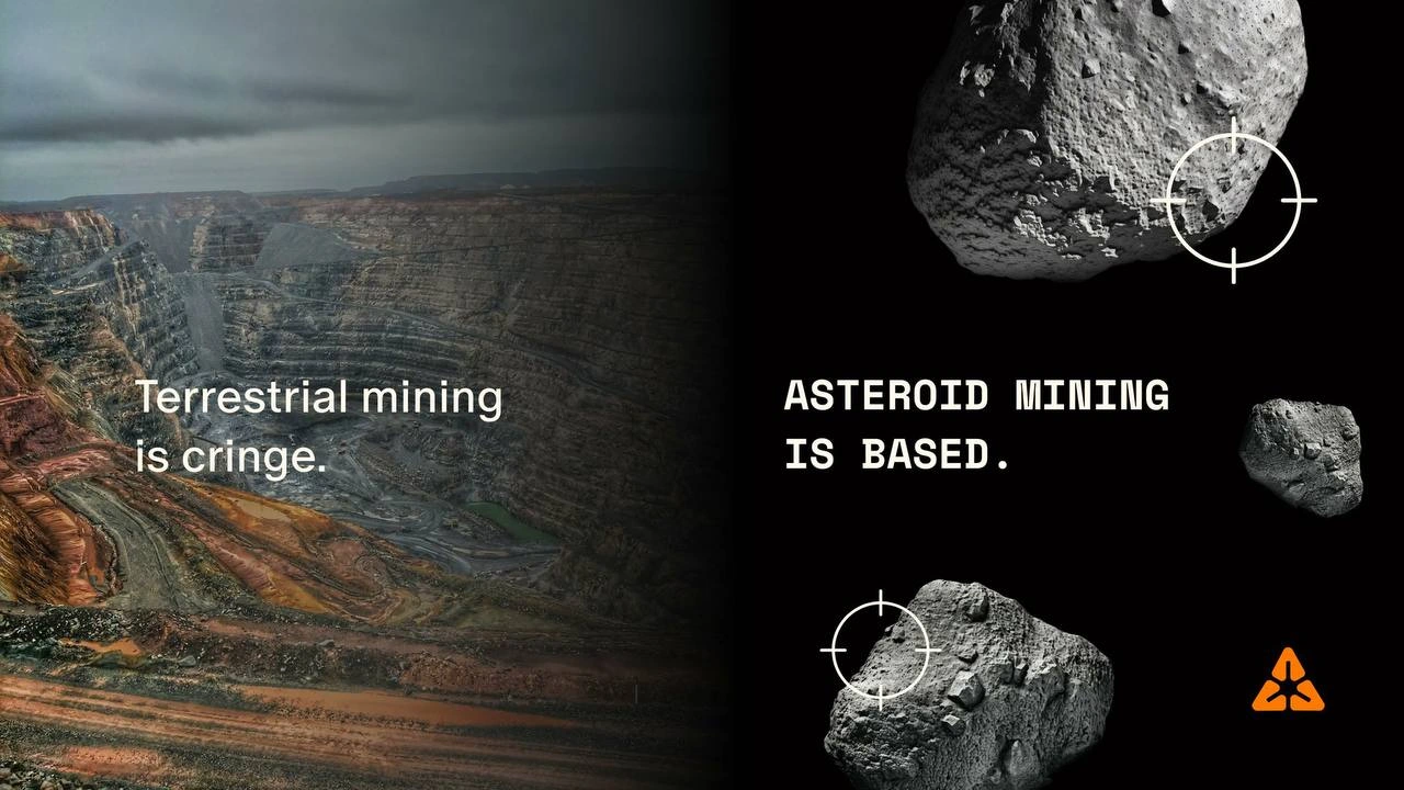 A Stark 'Cringe vs. Based' Meme Comparing Terrestrial and Asteroid Mining