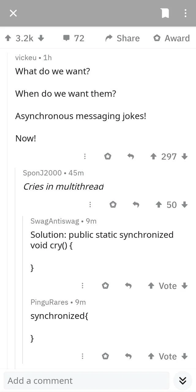 Asynchronous Jokes and Synchronized Tears