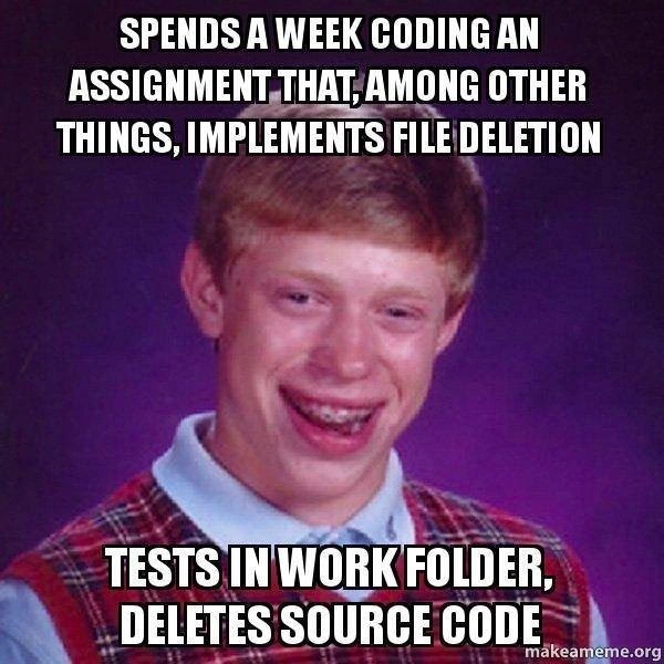 Self-Inflicted Source Code Deletion