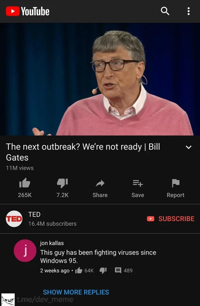 Dev laughs at Windows 95 virus joke under pandemic prediction video