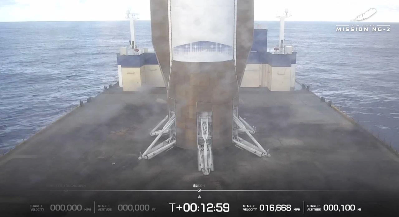 Blue Origin New Glenn Rocket Booster Successfully Lands on Drone Ship