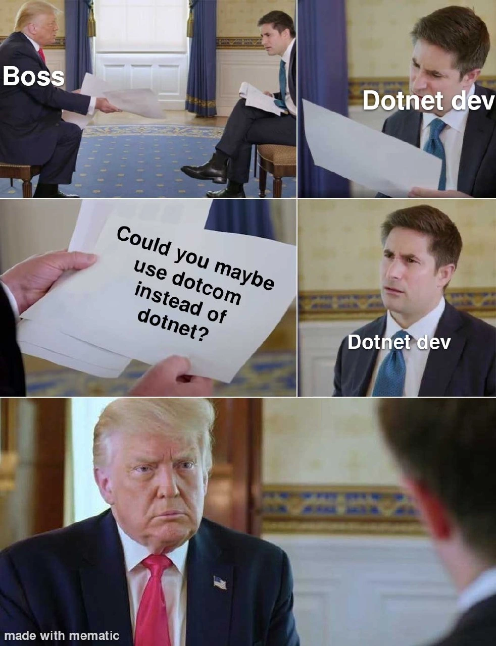 Boss confuses .NET with dot-com; developer stares in silent disbelief