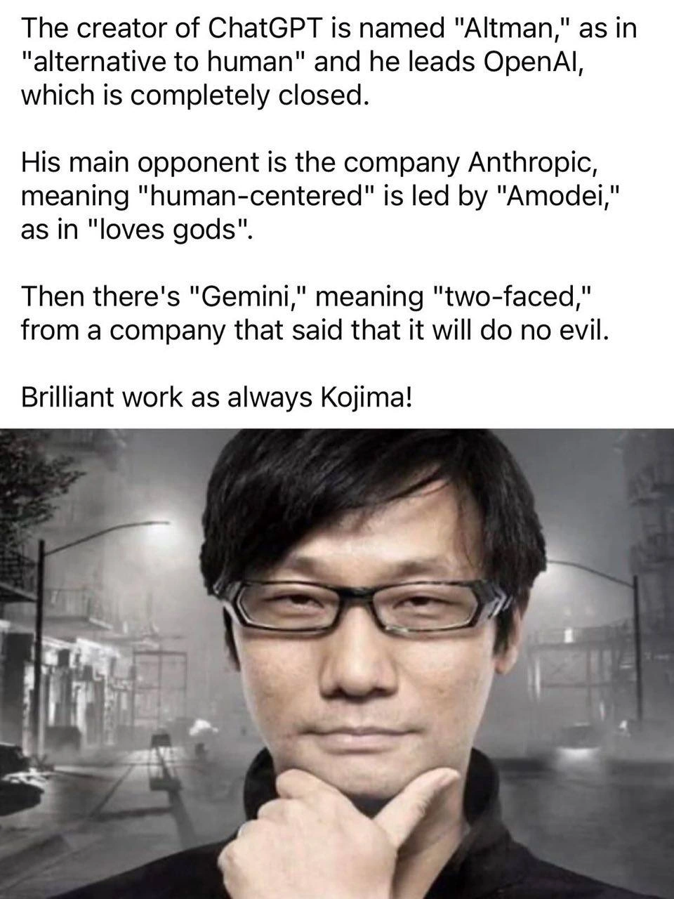 Brilliant Work as Always Kojima: AI Lab Name Lore Explained