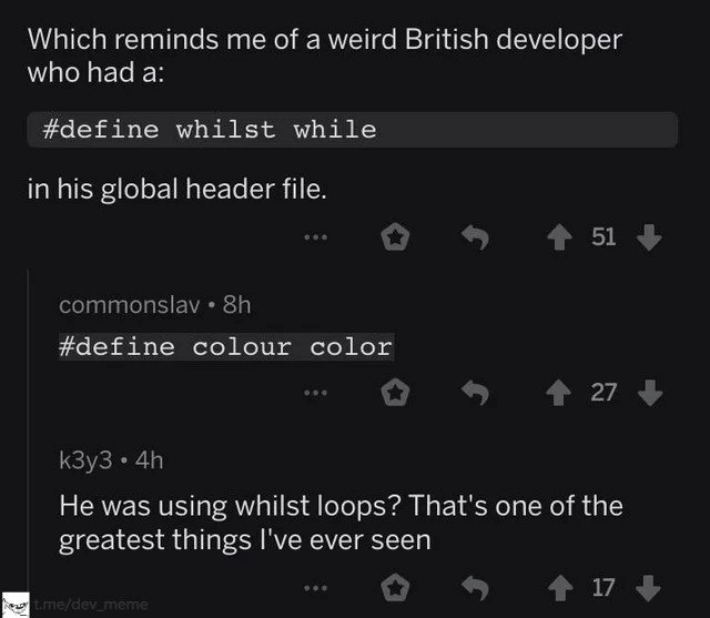 When British English Meets the C Preprocessor