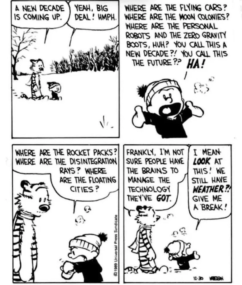 Where Are the Flying Cars? Calvin Rants About Overhyped Future Technology