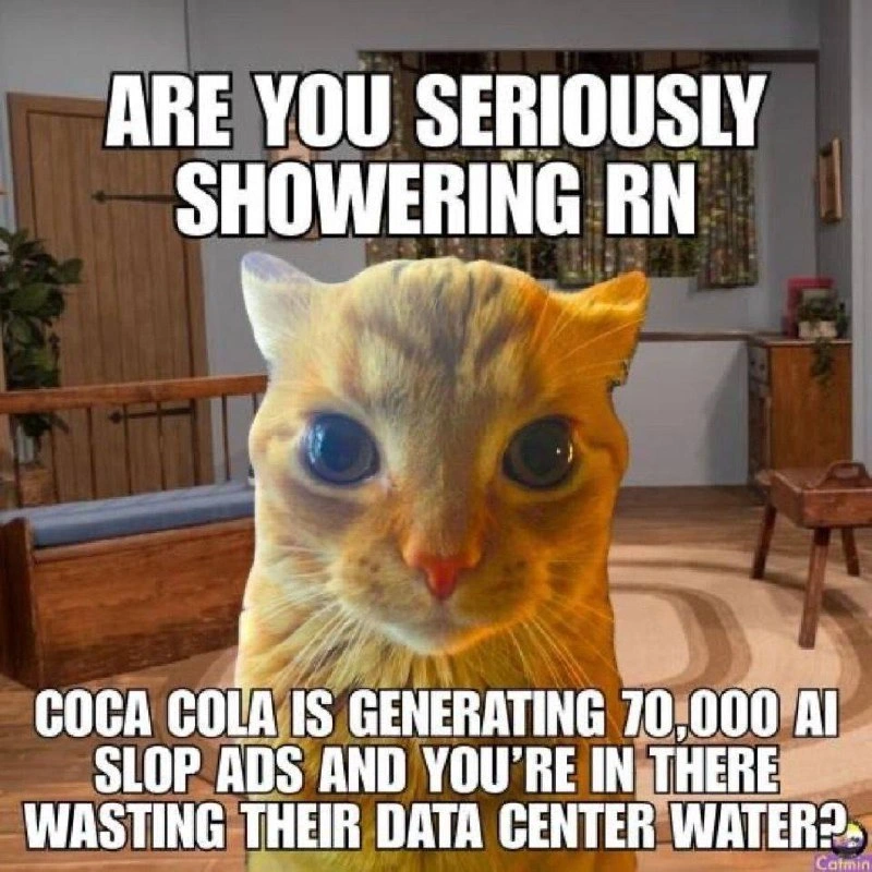Cat Demands You Stop Showering: Coca-Cola's AI Ads Need That Water