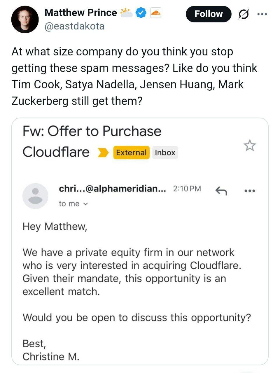 The Inescapable Spam of Corporate Acquisitions