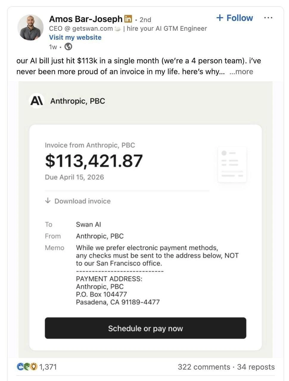 CEO Proudly Flexes $113K Monthly Anthropic Bill for 4-Person Team