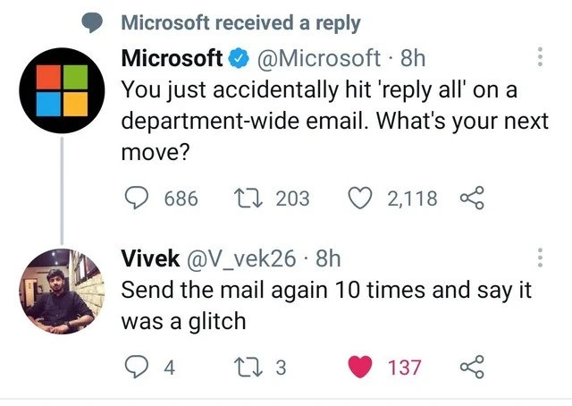 Microsoft's 'Reply All' Poll Gets a Chaotically Evil Response