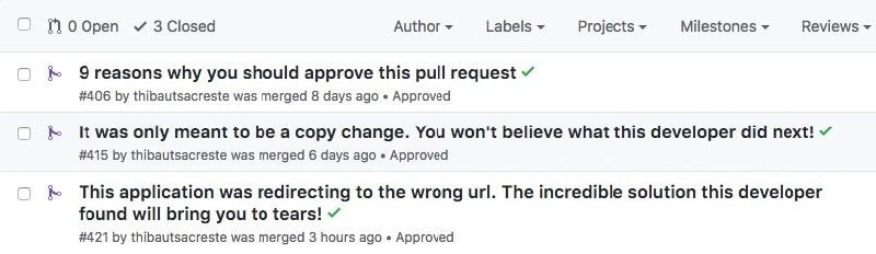 Clickbait Pull Requests Get Approved