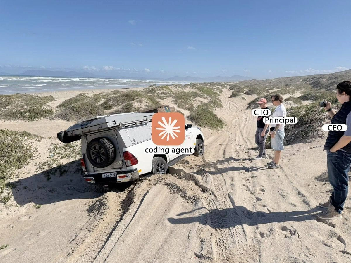 Coding Agent Stuck in the Sand While Leadership Spectates