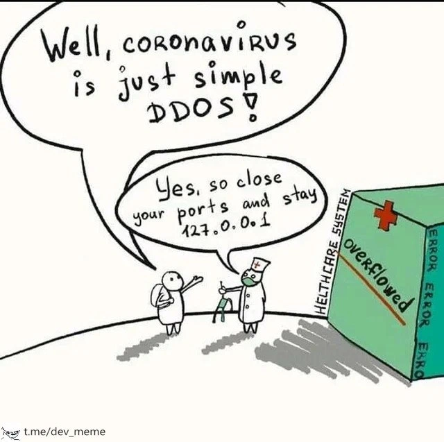 Coronavirus as a DDoS on the Healthcare System