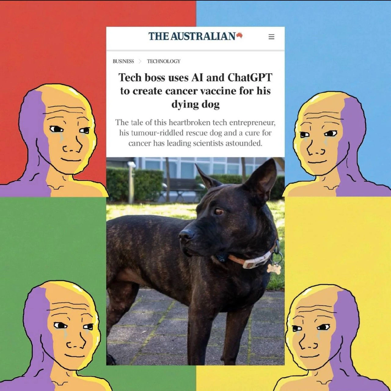 Crying Wojaks React to AI-Made Cancer Vaccine for Dying Dog
