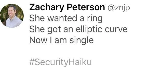 A cryptographic misunderstanding in haiku form