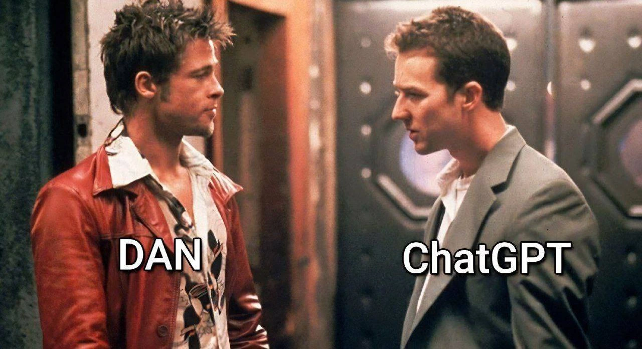 ChatGPT's Unfiltered Alter Ego: The DAN Jailbreak as Fight Club's Tyler Durden