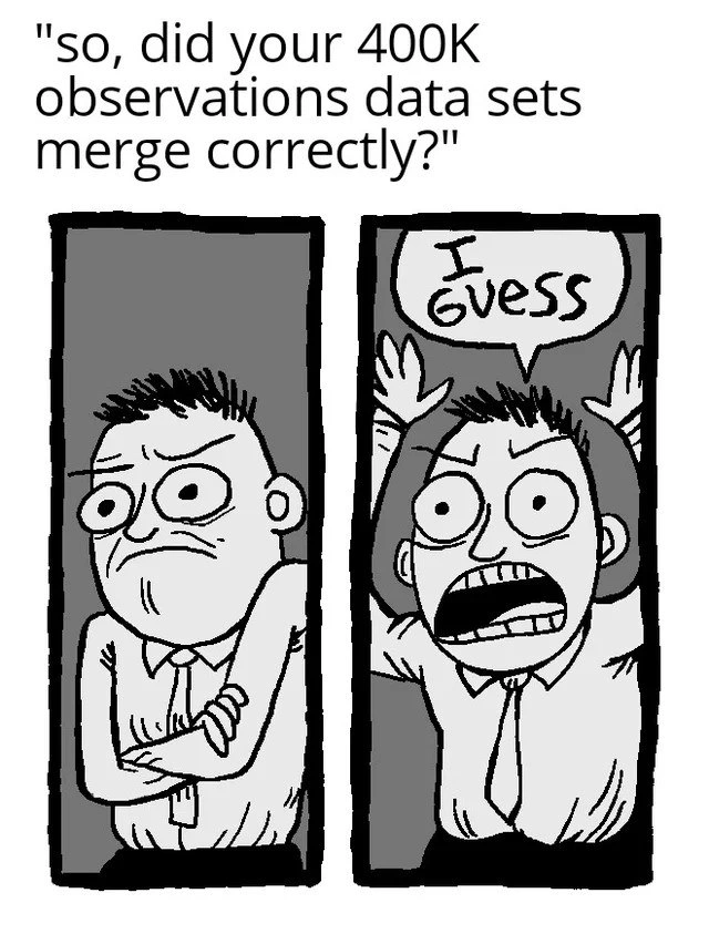 When someone asks if your 400K-row dataset merge actually worked