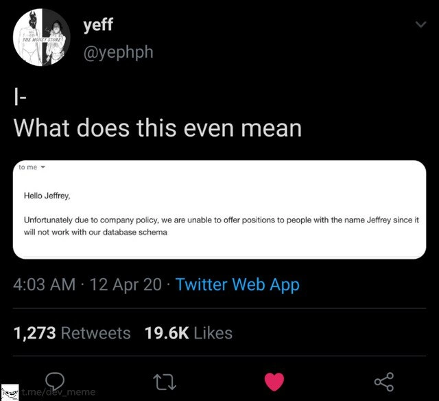 When Your Name Is an Unhandled Exception