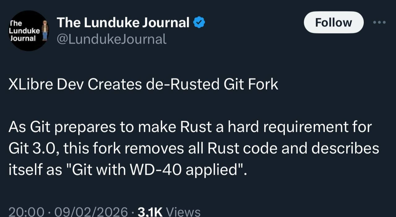 De-Rusted Git Fork: 'Git with WD-40 Applied'