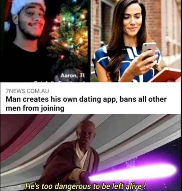 Developer builds exclusive dating app, Star Wars meme deems him dangerous