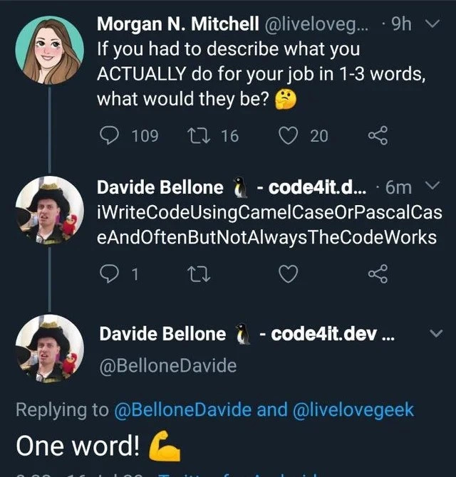 Summing Up Developer Work in One Ridiculously Long camelCase Word on Twitter