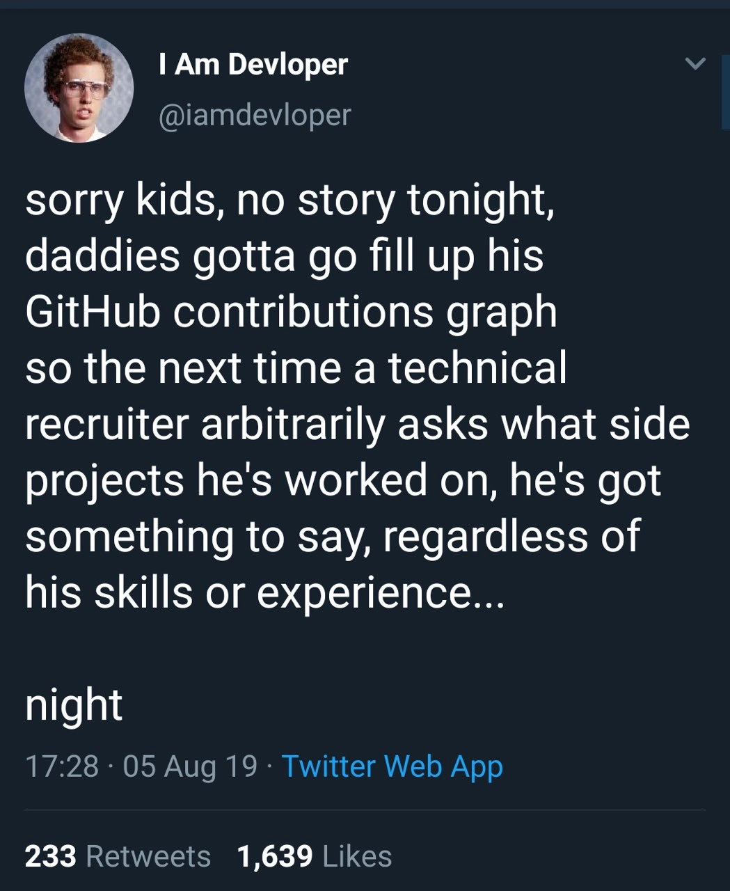 Performative GitHub Activity for the Recruiter Gods