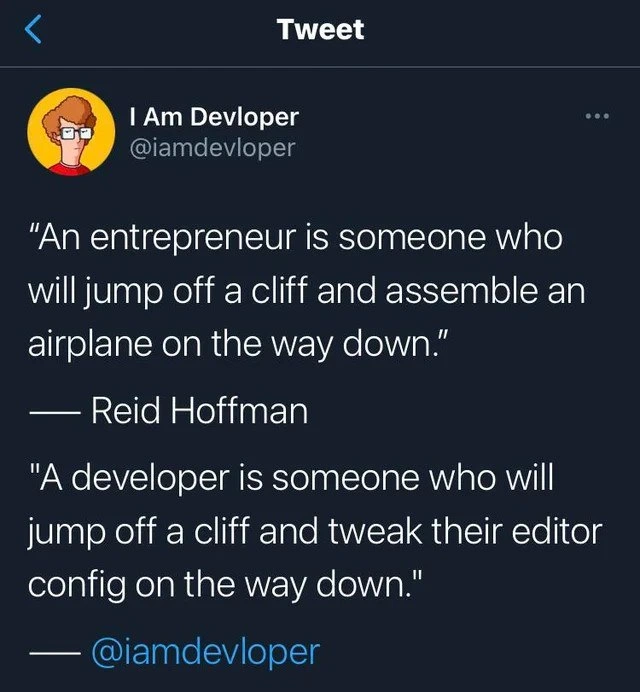 Developer vs. Entrepreneur: Priorities in a Nosedive