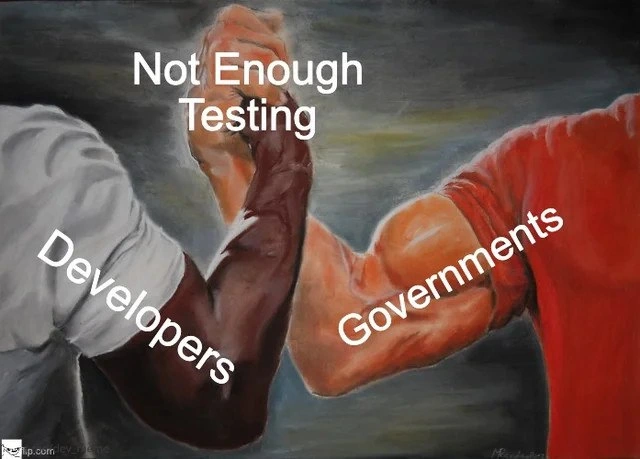 Developers and Governments Unite Over a Mutual Disrespect for Adequate Testing