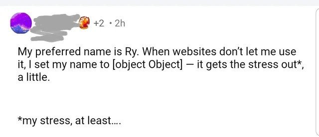 Using [object Object] as your username when input validation fights back