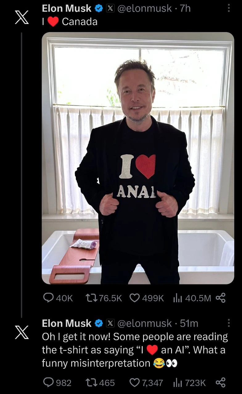 Elon Musk's multi-layered joke: from juvenile humor to an AI pun