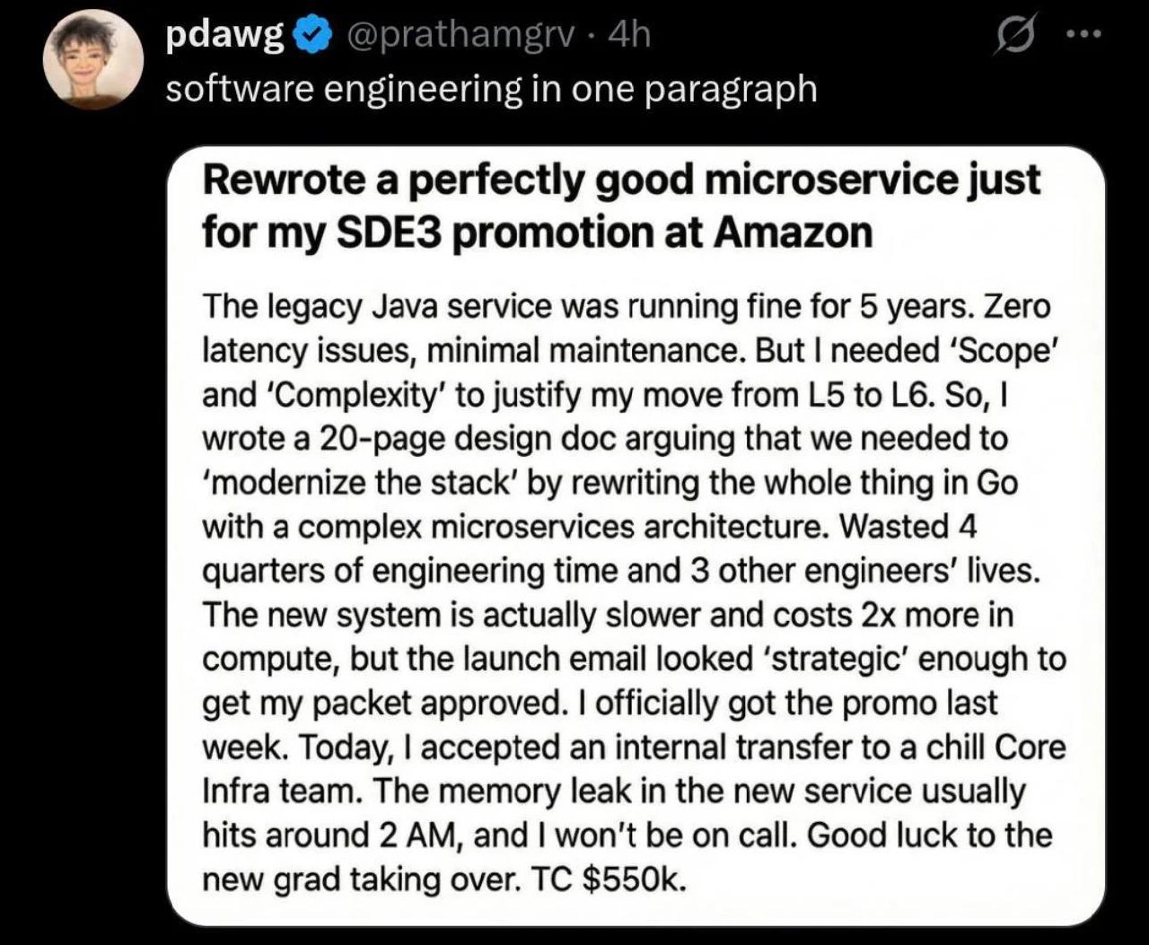Engineer Rewrites Perfectly Good Microservice in Go Just for Amazon Promotion