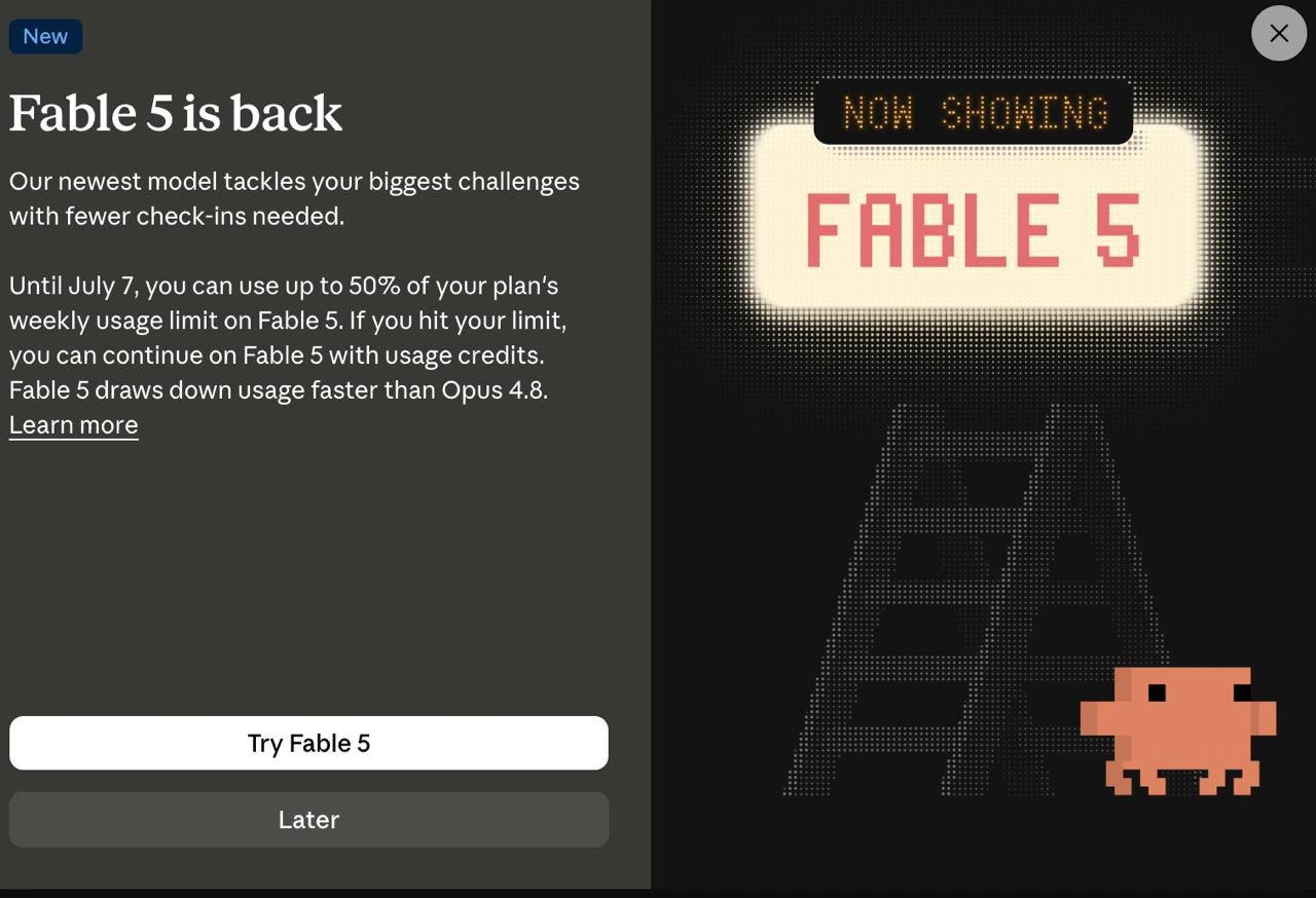Fable Returns With a One-Week Meter