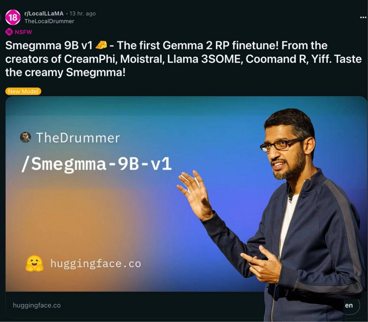 Yet another wildly-named Gemma fine-tune storms the Hugging Face timeline