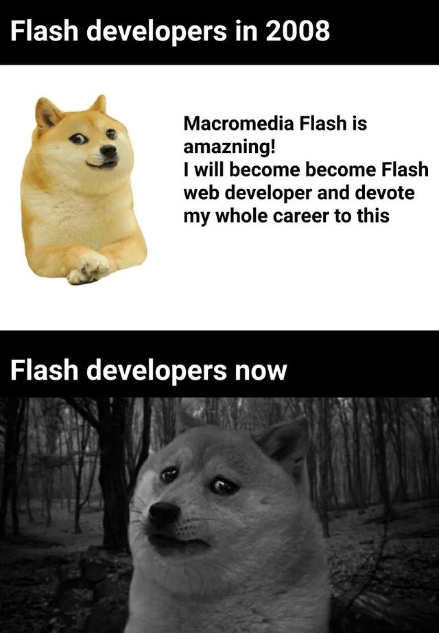When you bet your whole career on Flash and time moves on