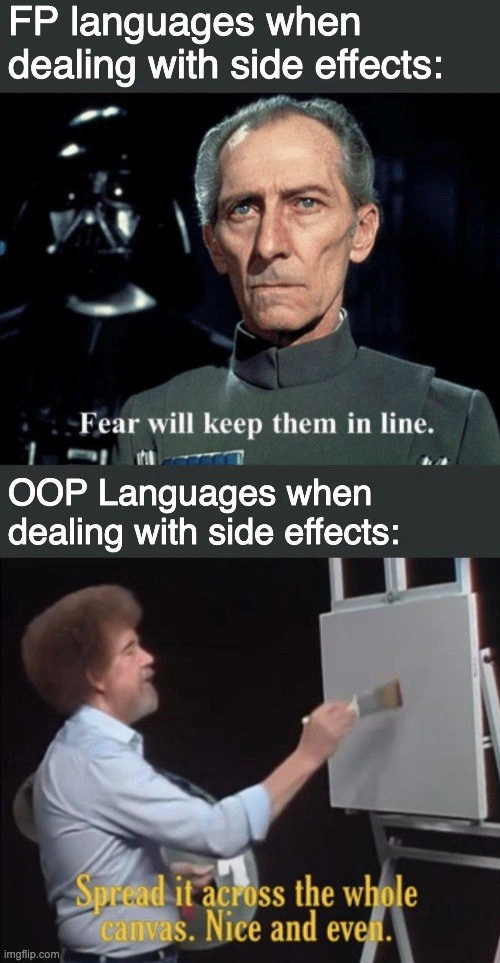 Programming Paradigms on Side Effects: Fear vs. Happy Accidents