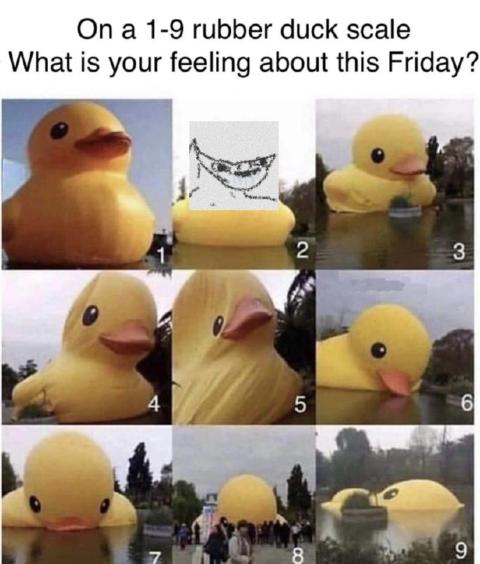 Rate Your Friday Mood on the Inflatable Rubber Duck Debugging Scale