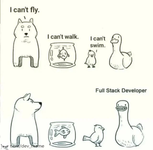 Why Full-Stack Devs Feel Like Dogs, Fish, Birds, and Ducks Combined