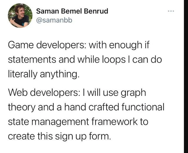 Game Dev Pragmatism vs. Web Dev Over-Engineering