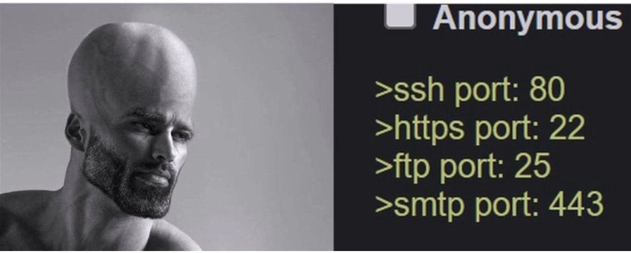 Gigachad Sysadmin Swaps All the Well-Known Ports
