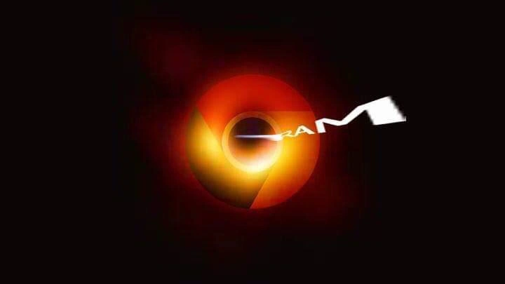 Chrome depicted as a black hole devouring every last gigabyte of RAM