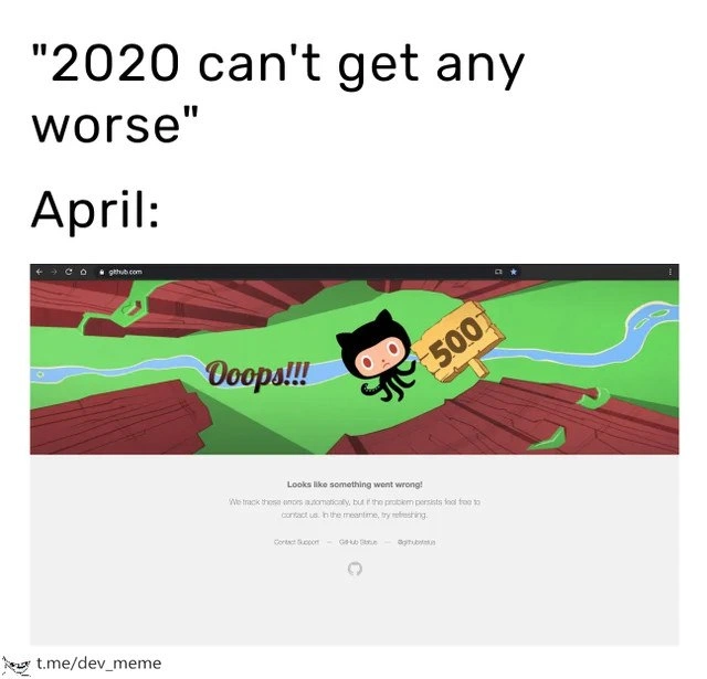 2020 Escalation: GitHub Goes Down